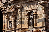 The great Chola temples of Tamil Nadu - The Airavatesvara temple of Darasuram. Figures of various deities are framed in niches on the southern wall of the mandapa. 